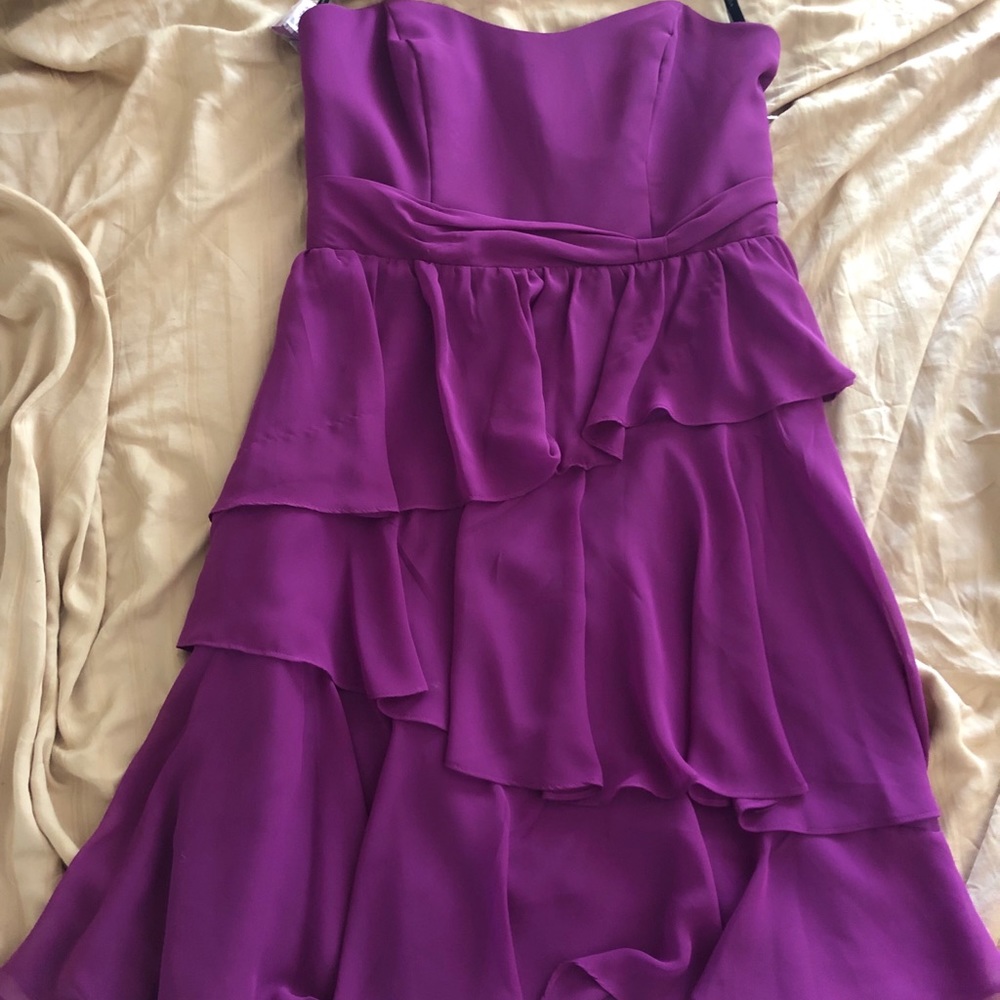 Purple Alfred Angelo Ruffled Bridesmaid Dress